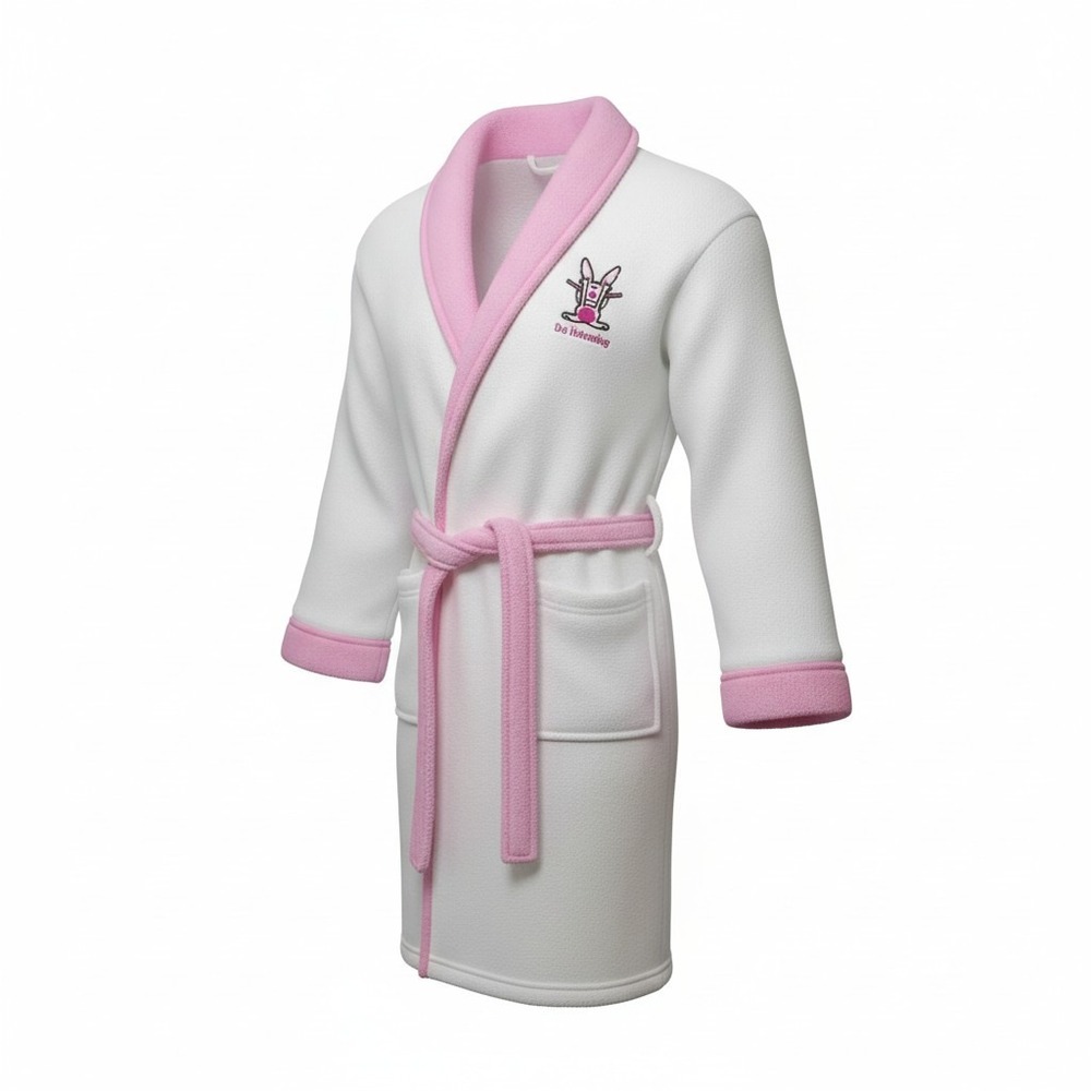 It's Happy Bunny Women Robe L White‎ Pink Not Listening Y2K Fleece Loungewear